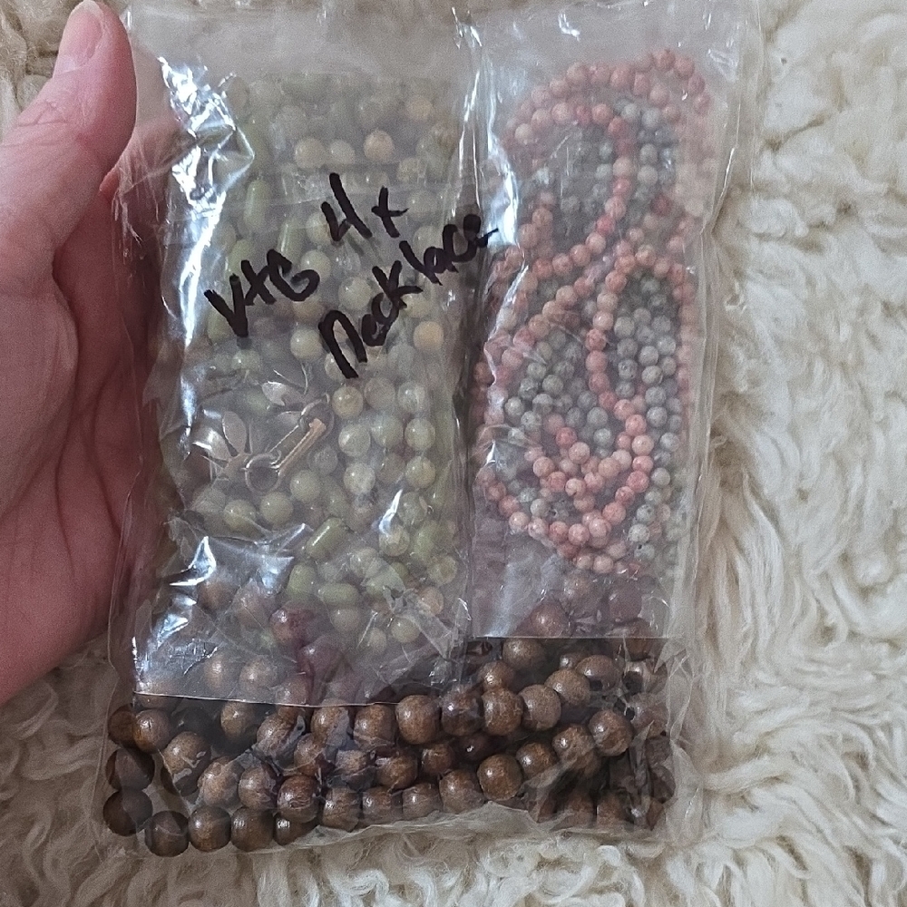 Set of 4 Beaded Necklaces in Earth Tones